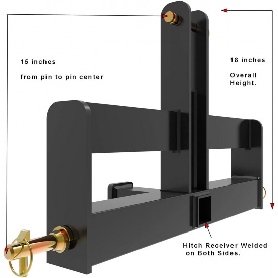 Tractor Drawbar with Suitcase Weight Brackets Cat 1-3Pt Hitch Drawbar Receiver for Compact Tractor Weights -3 Point Quick Hitch Cat 1 Compatible-Black