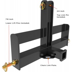 Tractor Drawbar with Suitcase Weight Brackets Cat 1-3Pt Hitch Drawbar Receiver for Compact Tractor Weights -3 Point Quick Hitch Cat 1 Compatible-Black