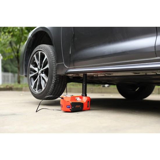 Car Jack Hydraulic Jack – 5 Ton Electric Car Jack Stand Three in One Car Jack Kit for Sedans SUV Car Lift Floor Jack for Tire Change and Road Emergencies with Integrated Tire Pump (Orange)