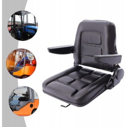 Forklift Seat with Armrest, 175° Adjustable Tractor Seat Heavy Mechanical Seat for Excavator Forklift Tractor Skid Loader Backhoe Dozer Telehandler