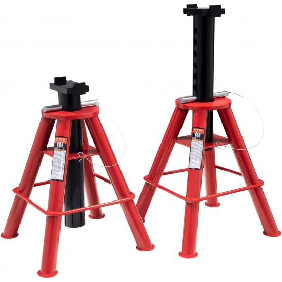 Sunex 1310 10-Ton Medium Height Pin Type Jack Stands, Pair & 1210 10-Ton Low Height Pin Type Jack Stands, Pair