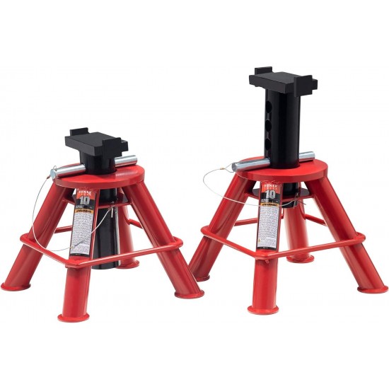 Sunex 1310 10-Ton Medium Height Pin Type Jack Stands, Pair & 1210 10-Ton Low Height Pin Type Jack Stands, Pair