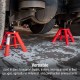 Sunex 1410 10-Ton, High Height, Pin Type, Jack Stands, Pair & 1210 10-Ton Low Height Pin Type Jack Stands, Pair