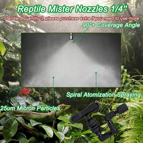 Automatic Misting System with 9L Tank, Reptile Mister Fogger Humidifier with Timer, Automatic Mister Host Built-in Quiet Pump Expandable to 20 Fine Mist Nozzles, Solenoid Valve to Prevent Dripping