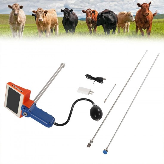 Cow Artificial Insemination Kit Cattle Visual Insemination Gun Adjustable Screen Professional Visual Insemination Gun Instrument Veterinary Insemination Farm Tools Set for Farm Cows