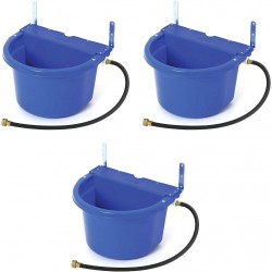 Little Giant FW16BLUE 4 Gallon Capacity Automatic Float Controlled Waterer Animal Horse & Cattle Livestock Water Trough, Blue (3 Pack)