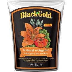 SunGro SUGRBG2 Black Gold Natural & Organic Potting Soil Bag Plus Fertilizer, 2 Cubic Feet (3 Pack)