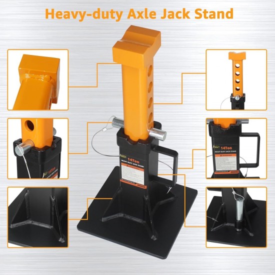 BESTOOL Heavy Duty Jack Stand，Car Jack Stand with Security Locking Pins-14 ton(28000Ibs) Capacity, 2 Pack