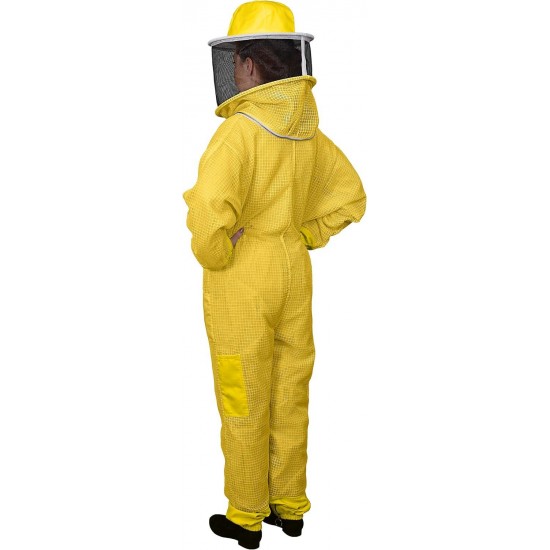 420 Aero Beekeeping Suit with Round Veil, L, Yellow