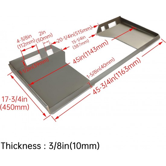 3/8 Thick Quick Tach Cut Out Mount Plate, Steel Skid Steer Quick Tach Attachment Adapter Plate Compatible with Bobcat, Kubota Tractors