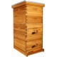 8-Frame Langstroth Beehive Dipped in 100% Beeswax, Complete Bee Hives and Supplies Starter Kit Includes 2 Deep Hive Bee Box and 2 Bee Hive Super with Beehive Frames and Foundation