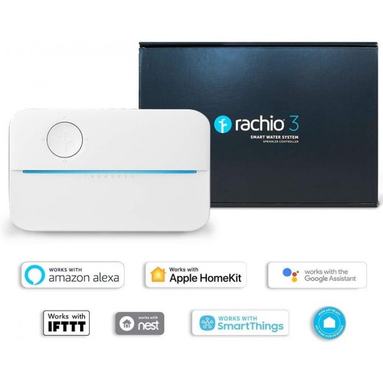 Rachio 3 WiFi Smart Lawn Sprinkler Controller, Works with Alexa, 8-Zone (Renewed)