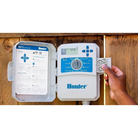 Hunter Hydrawise X2-400 4 Station Hydrawise Controller Bundeled with Wand WiFi Module X2 4 Zone Outdoor or Indoor Smart Internet X2400 Irrigation Timer