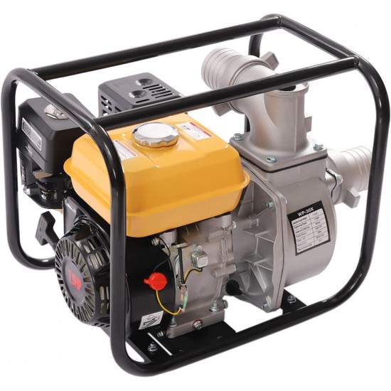 Gas Gasoline Water Pump, Water Transfer Pump, High Pressure Water Pump, High Pressure Pump for Irrigation Pool, Portable Gas Engine High Pressure Water Pump (3 Inch 4-Stroke 210CC 7.5HP Yellow)