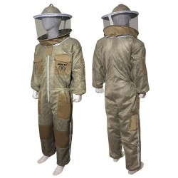 Brutul Bee 3 Layer Beekeeping Ultralight Ventilated Suit With Round Veil (KHAKI, M)