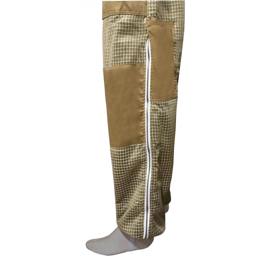 Brutul Bee 3 Layer Beekeeping Ultralight Ventilated Suit With Round Veil (KHAKI, M)