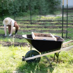 Cedar Garden Sifter for Compost, Dirt and Potting Soil - Made in The USA - Sustainable Cedar - Heavy Duty Stainless Grate (Wheelbarrow)