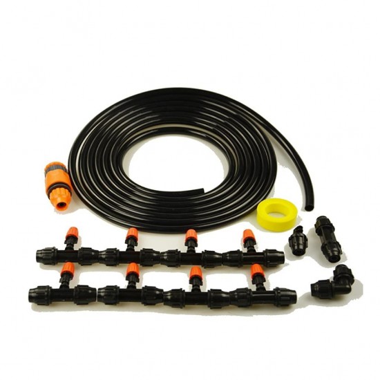 Drip Irrigation Kit Garden Irrigation System Thick Hose Misting Nozzles Drip Automatic Mist Cooling System for Greenhouse Lawn Garden Patio (Color : Style 4) (Style 5)