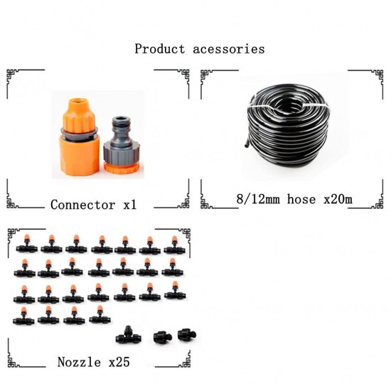 Drip Irrigation Kit Garden Irrigation System Thick Hose Misting Nozzles Drip Automatic Mist Cooling System for Greenhouse Lawn Garden Patio (Color : Style 4) (Style 5)