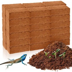 36 Pack Organic Coir Bricks with Low EC and pH Balance, Natural Compressed Coir Bricks Coconut Fiber Plant Soil Enhances Root Growth of Herbs Flowers Houseplants and Reptiles Terrarium Supplies