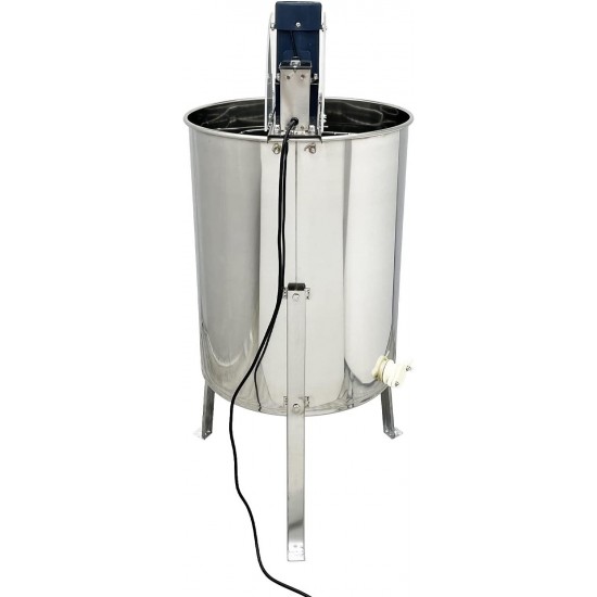 Electric Honey Extractor, Stainless Steel Beekeeping Extraction, Powered Honeycomb Drum Spinner with Transparent Plexiglass Lid, Apiary Centrifuge Equipment 110V