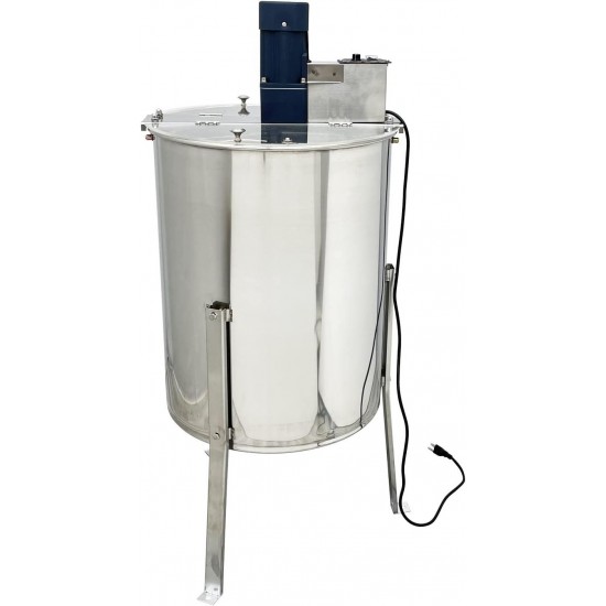 Electric Honey Extractor, Stainless Steel Beekeeping Extraction, Powered Honeycomb Drum Spinner with Transparent Plexiglass Lid, Apiary Centrifuge Equipment 110V