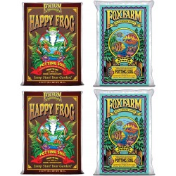 Ocean Forest Garden Soil Mix and Happy Frog Organic Potting Soil Mix Bundle (4 Bags)