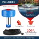 Pond Fountain Aerator - 2HP / 1.5kW 110V 100ft Cord | Stainless Steel Lake Fountain | V-Shape Display | Pond Cascade Pump for Large Ponds | Pond Jet System | Fresh/Salt Water