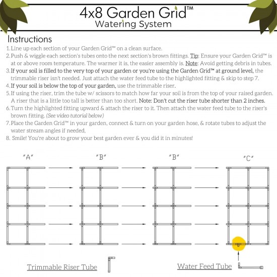 Drip Irrigation System for Garden, Soaker Hose & Garden Watering System Preassembled Drip Irrigation Kit, Flower Bed Sprinkler, Garden Irrigation System Kit - 4x8 (44x88)