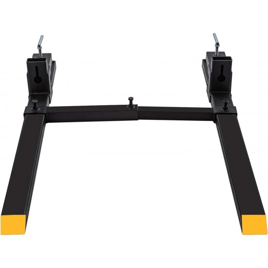 60 Clamp-On Pallet Forks with Adjustable Stabilizer Bar, 4000 Lbs Capacity for Heavy-Duty Tractor Bucket, Skid Steer, and Loader (4000 Lbs, 60)