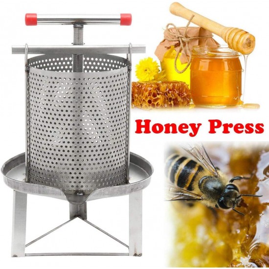 Honey Press Presser Stainless Steel Bee Honey Press Extractor Wax Press Manual Beeswax Presser Beekeeping Pressure Machine for Home, Wine Shop, Restaurant, Bee Field