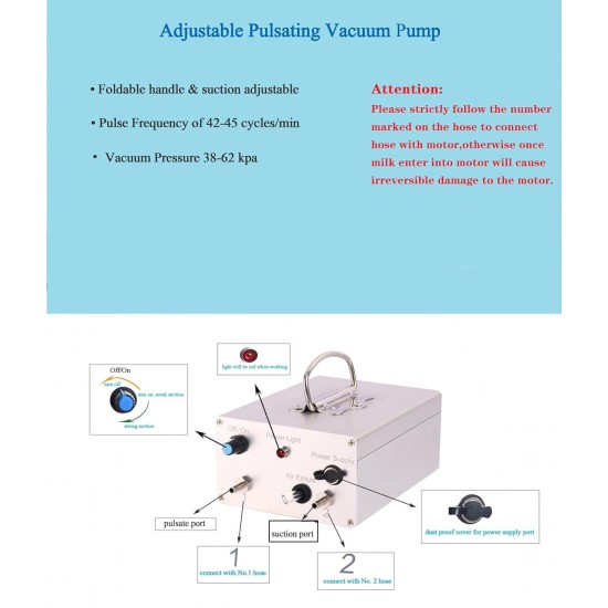5L Milking Machine for Cows and Sheep,Rechargeable Battery Automatic Pulsation Vacuum Milker Adjustable Pump,304 Stainless Steel Bucket, Portable Milker with Food-Grade Silicone Cups and Tubes