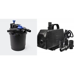 CPF-2500 Grech Pond Bio Pressure Filter, UVC Upto 1600 gal, 13W & Simple Deluxe 1056GPH 276W Submersible Pump With 15' Cord, Water Pump & Inline