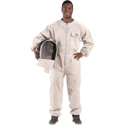 U74 Natural Cotton Beekeeper Suit with Fencing Veil