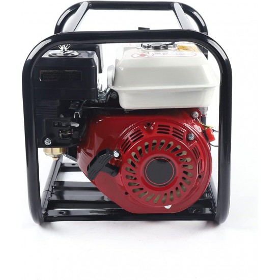 6.5HP 4 Stroke Gas Water Pump 210CC Petrol Water Semi Trash Pump, 2 High Pressure Garden Irrigation Water Transfer Pump for Farmland, Field, Garden,Car Washing