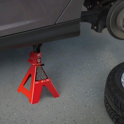 T41202 Torin Steel Jack Stands: 12 Ton (24,000 lb) Capacity, Red, 1 Pair