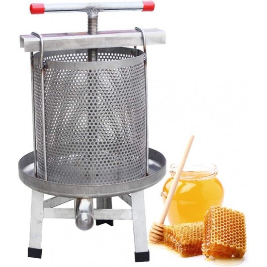 Honey Presser Beeswax Extractor Beekeeping Machine Stainless Steel Household Manual Honey Press Extractor Beekeeping Tool for Wine Honey and Juice Making (201 Stainless steel)