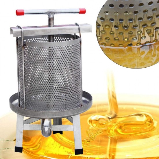 Honey Presser Beeswax Extractor Beekeeping Machine Stainless Steel Household Manual Honey Press Extractor Beekeeping Tool for Wine Honey and Juice Making (201 Stainless steel)