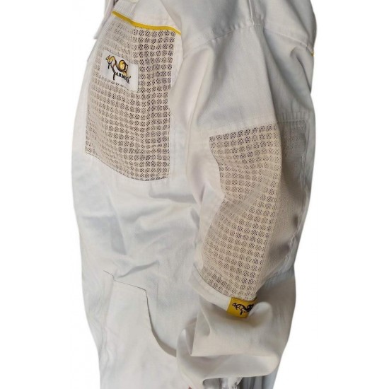 Beekeeping Suit Ventilated Poly Cotton Extra Cool Beekeeper Costume Kit with 2 Hoods Fencing/Folding & Round Brim Hat (3-XL)