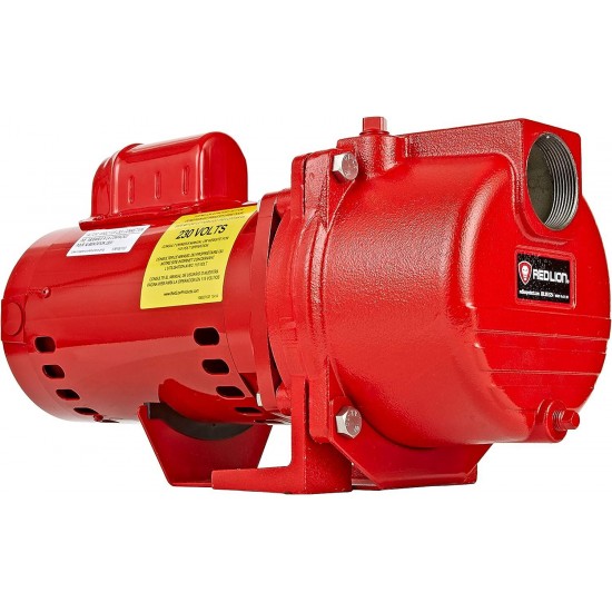 RL-SPRK150 115/230 Volt, 1.5 HP, 71 GPM Cast Iron Sprinkler/Irrigation Pump with Thermoplastic Impeller, Red, 97101501