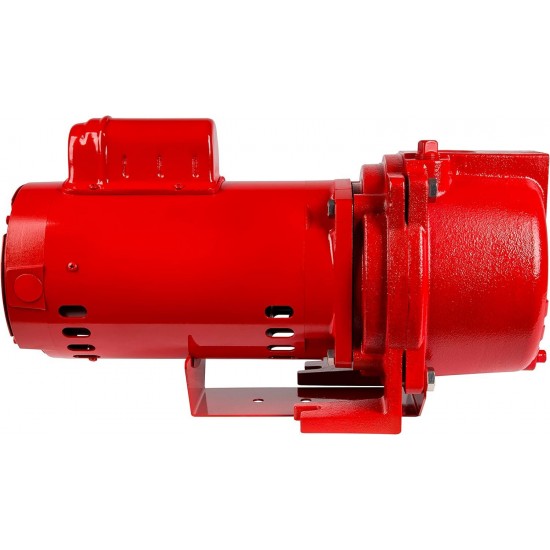 RL-SPRK150 115/230 Volt, 1.5 HP, 71 GPM Cast Iron Sprinkler/Irrigation Pump with Thermoplastic Impeller, Red, 97101501