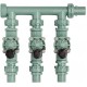 57946 B-hyve Smart 6-Zone Indoor/Outdoor Sprinkler Controller & 57253 3-Valve Heavy Duty Preassembled Manifold & 57184 Green Heavy Duty Swivel Double Union Coupler