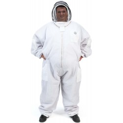 421P Big and Tall Aero Beekeeping Suit with Fencing Veil, XXXL, Summer Beige