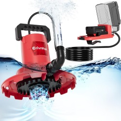 Submersible Sump Pump for Milwaukee M18 18V Battery, 1/6 HP Water Transfer Pump with 16.5ft Power Cord, 1320GPH Water Removal for Pool, Water Beds, Garden Shower, Puddle(No Battery)