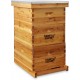 Beehive 10 Frame Complete Box Kit Coated in 100% Beeswax (Waxed Boxes, 2 Deep and 1 Medium) with Wooden Frames and Waxed Foundations for Langstroth Beekeeping