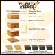 Beehive 10 Frame Complete Box Kit Coated in 100% Beeswax (Waxed Boxes, 2 Deep and 1 Medium) with Wooden Frames and Waxed Foundations for Langstroth Beekeeping