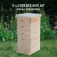 Bee Hive with 10 Medium &20 Deep Honeycomb Foundation Frames, Bee Box for Beekeeper Starter, Beekeeping Supplies Equipment Tool, Wood Complete Honey Bee Hives Kit, 3 Layer Bees House Box