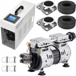 Pond Aerator for Large Ponds with -installation Water-resistant Cabinet & Touchscreen Displayer HMI Operation 3/4 HP Air Compressor Pump for Underwater Oxygen Circulation Silver