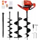 Post Hole Digger, 62CC 2 Stroke Auger Post Hole Digger, Gas Powered Earth Digger 2 Auger Drill Bits(3& 6) and Extension Rods for Farm Garden Plant