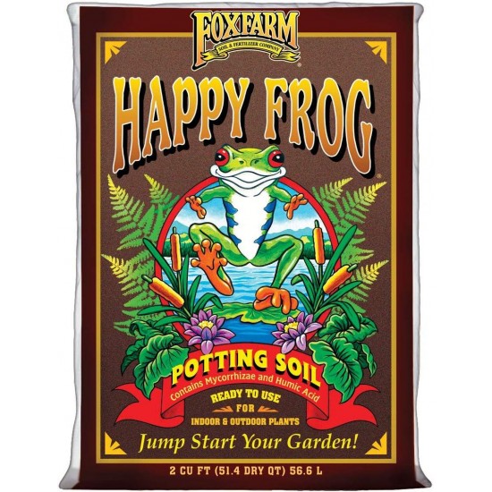 FoxFarm FX14047 Happy Frog pH Adjusted Organic Plant Garden Potting Soil Mix Bag, 2 Cubic Feet (3 Pack)